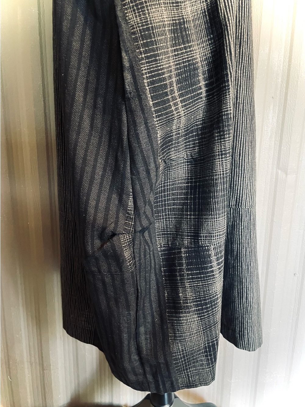 Mao Mam Artisan Midi Dress Black Lagenlook Mori Cotton Boho Pockets S/M Thailand - Picture 10 of 16
